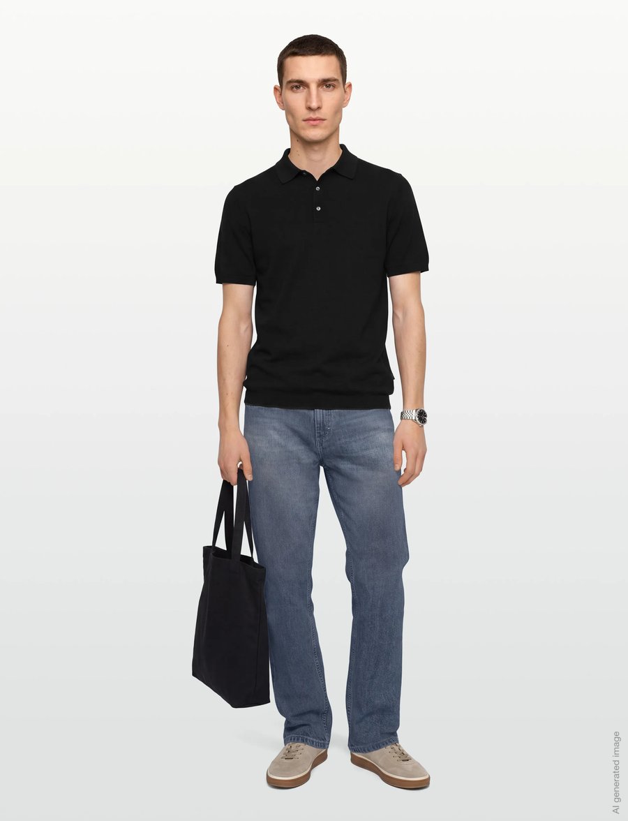 Lindbergh - Polo S/S with buttons - kurzärmelig - black - 0