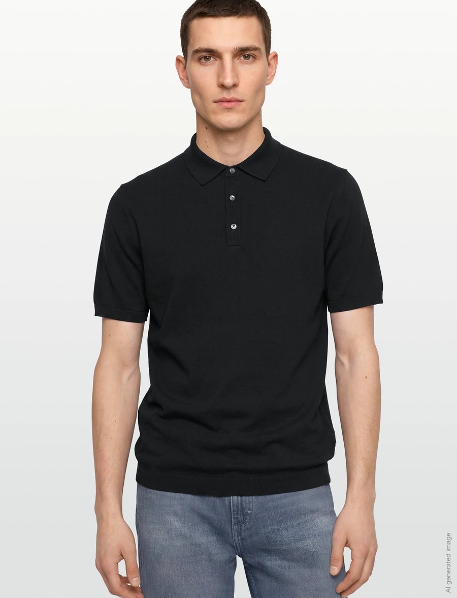 Lindbergh - Polo S/S with buttons - kurzärmelig - black - 3