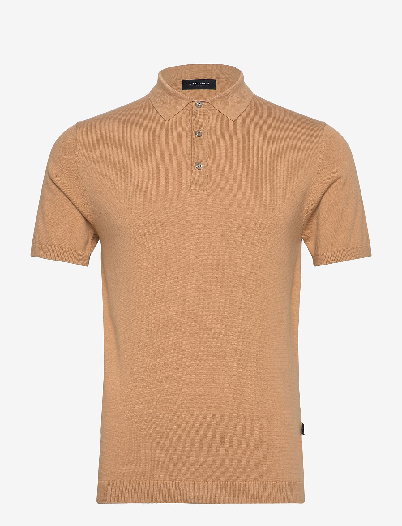 Lindbergh - Polo S/S with buttons - kortærmede poloer - dk sand - 0