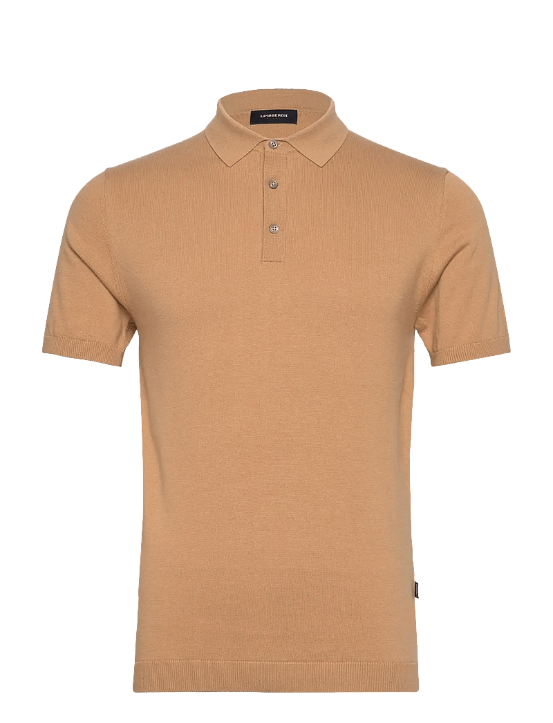 Lindbergh - Polo S/S with buttons - kortärmade pikéer - dk sand - 0