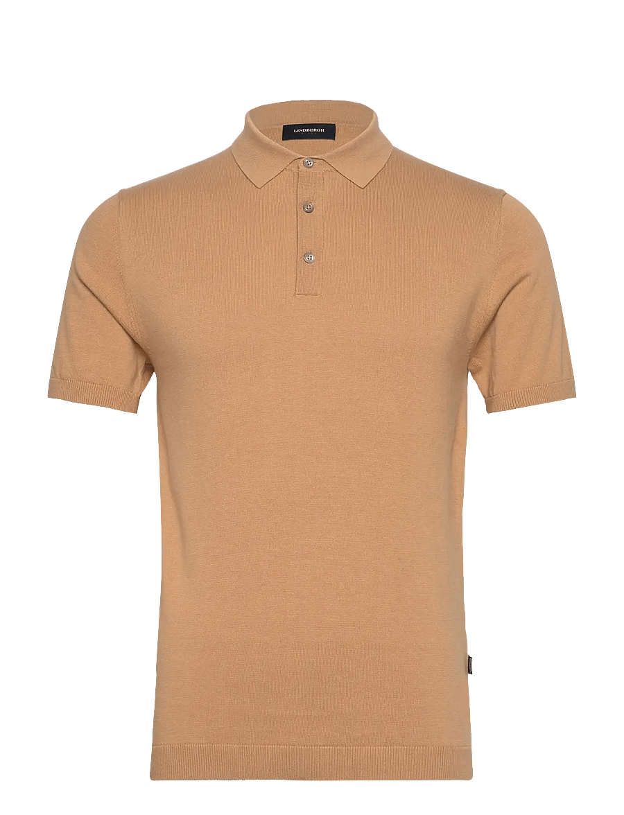 Lindbergh - Polo S/S with buttons - kurzärmelig - dk sand - 0