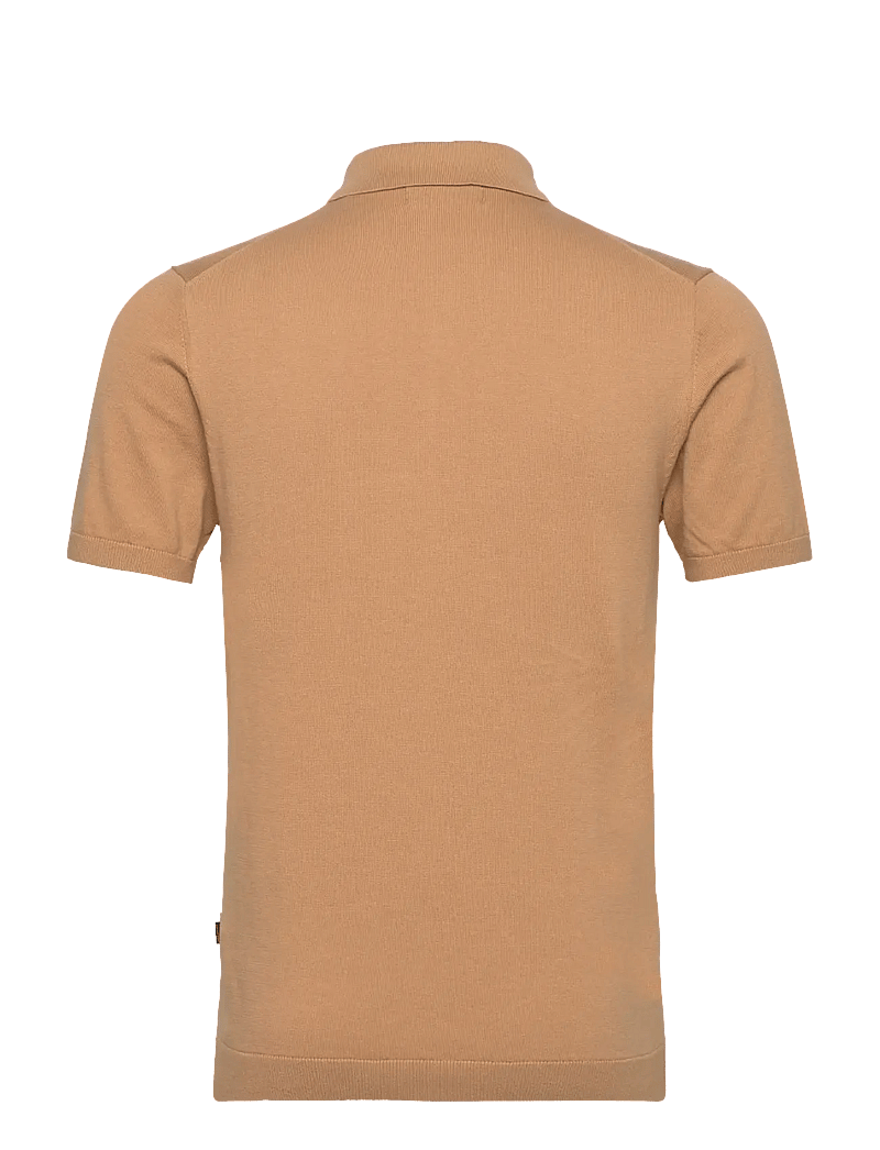 Lindbergh - Polo S/S with buttons - kortärmade pikéer - dk sand - 1