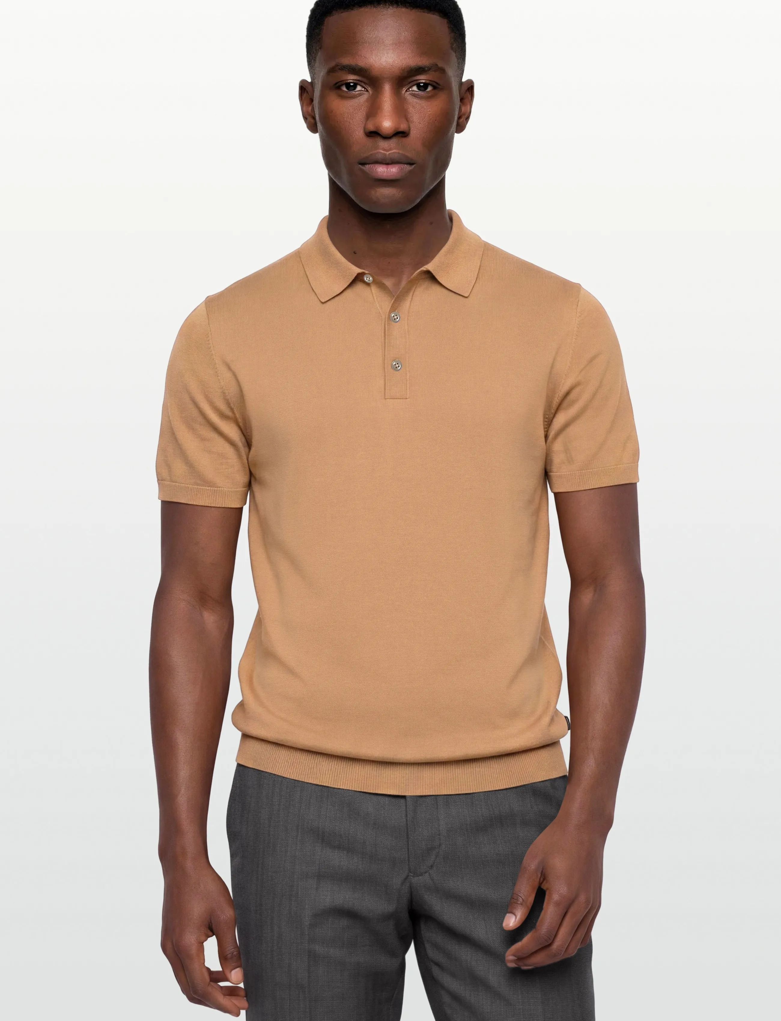 Lindbergh - Polo S/S with buttons - lühikeste varrukatega polod - dk sand - 3
