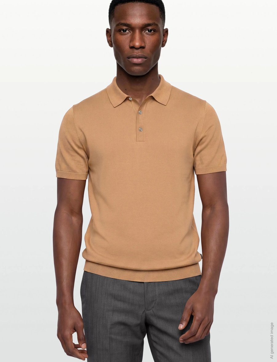 Lindbergh - Polo S/S with buttons - kurzärmelig - dk sand - 3