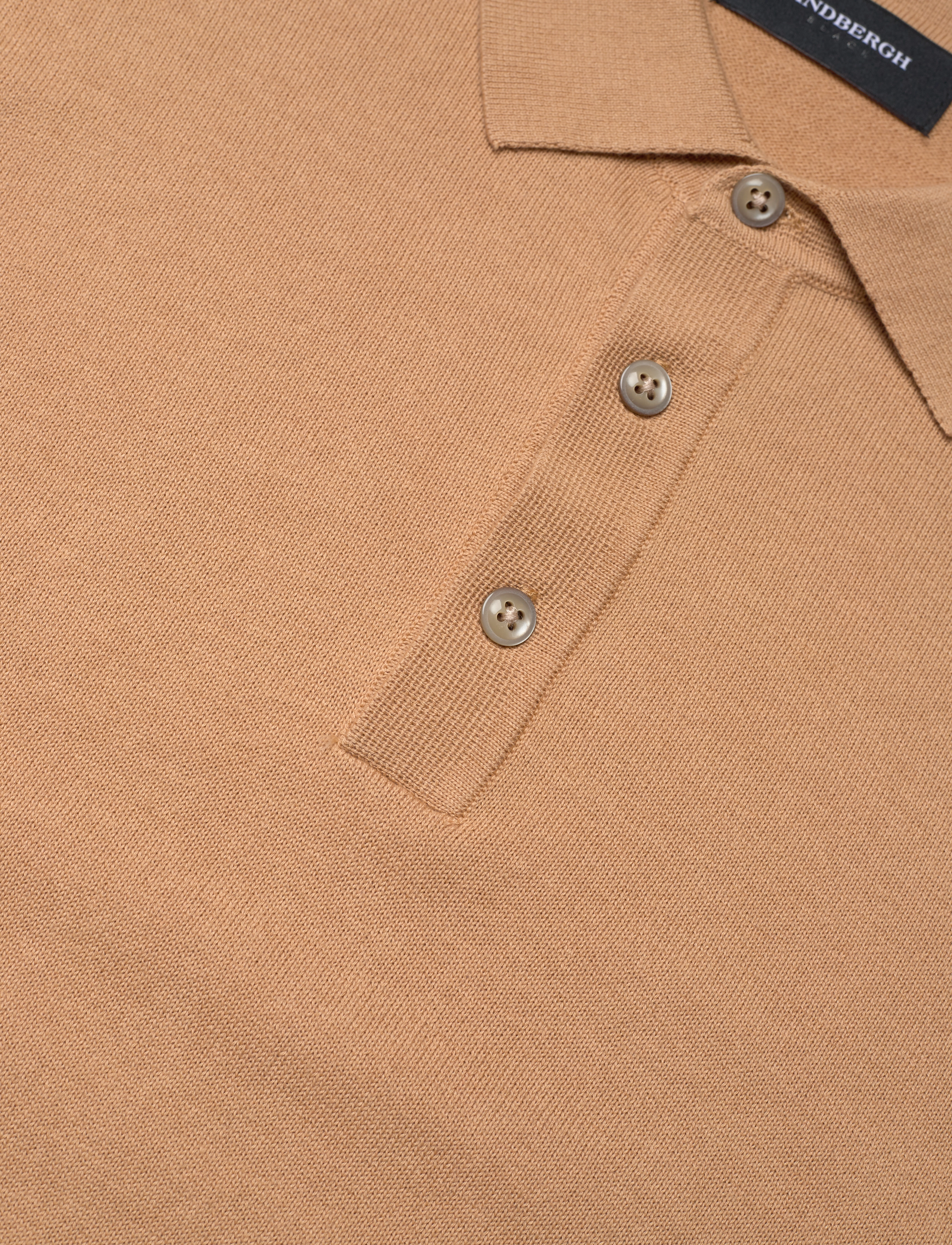 Lindbergh - Polo S/S with buttons - poloshirts - dk sand - 2
