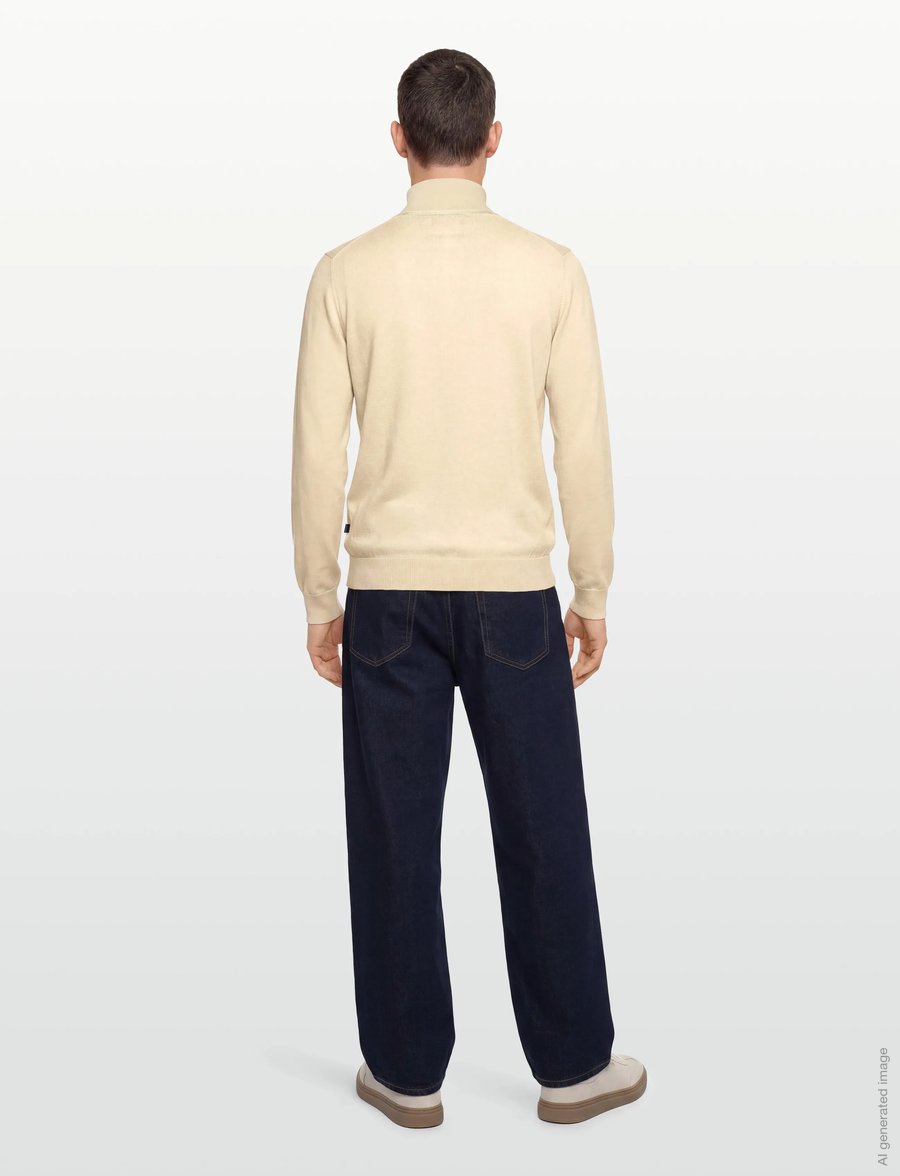 Lindbergh - Half zip with high neck - pullover mit halbem reißverschluss - beige - 4