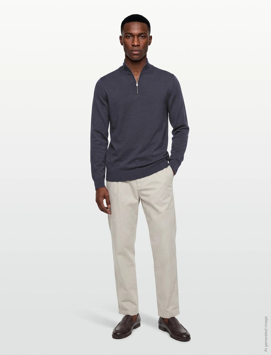Lindbergh - Half zip with high neck - pullover mit halbem reißverschluss - dk grey - 0