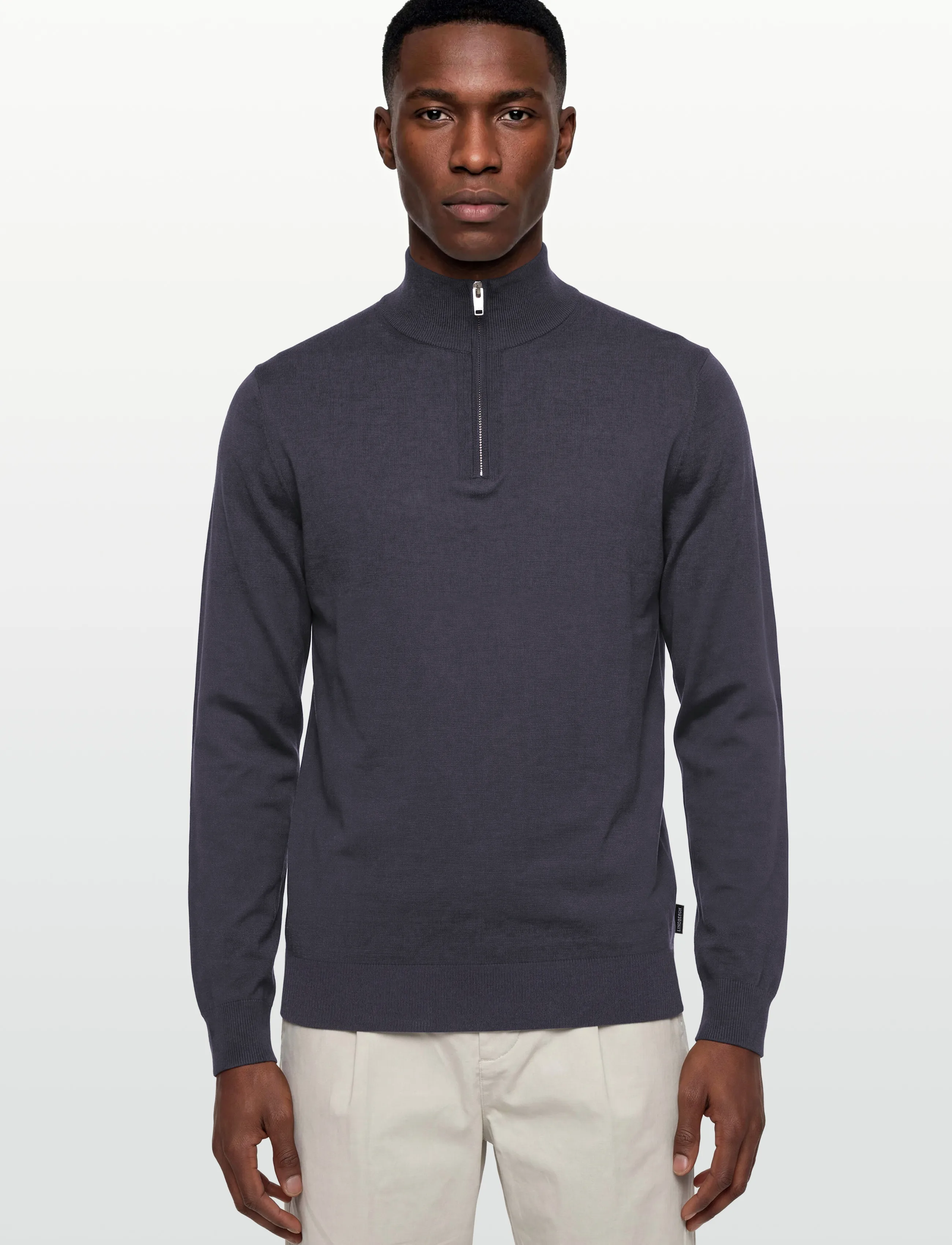 Lindbergh - Half zip with high neck - pullover mit halbem reißverschluss - dk grey - 3