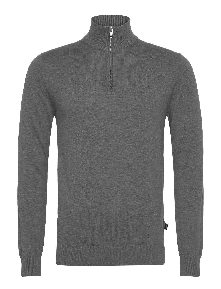 Lindbergh - Half zip with high neck - pullover mit halbem reißverschluss - grey - 0