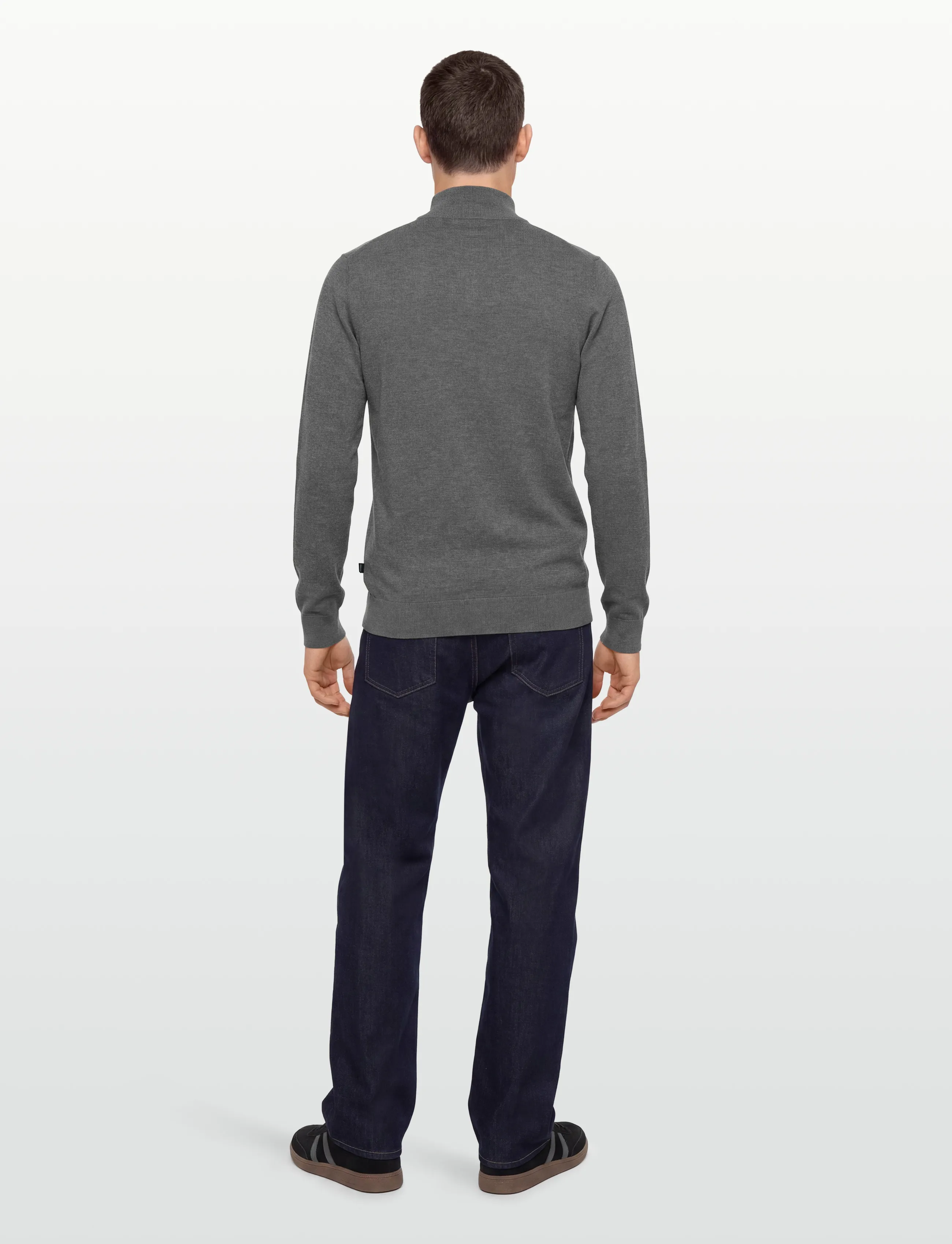 Lindbergh - Half zip with high neck - mehed - grey - 4