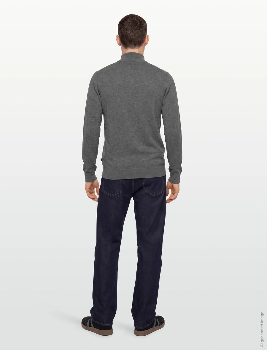 Lindbergh - Half zip with high neck - pullover mit halbem reißverschluss - grey - 4