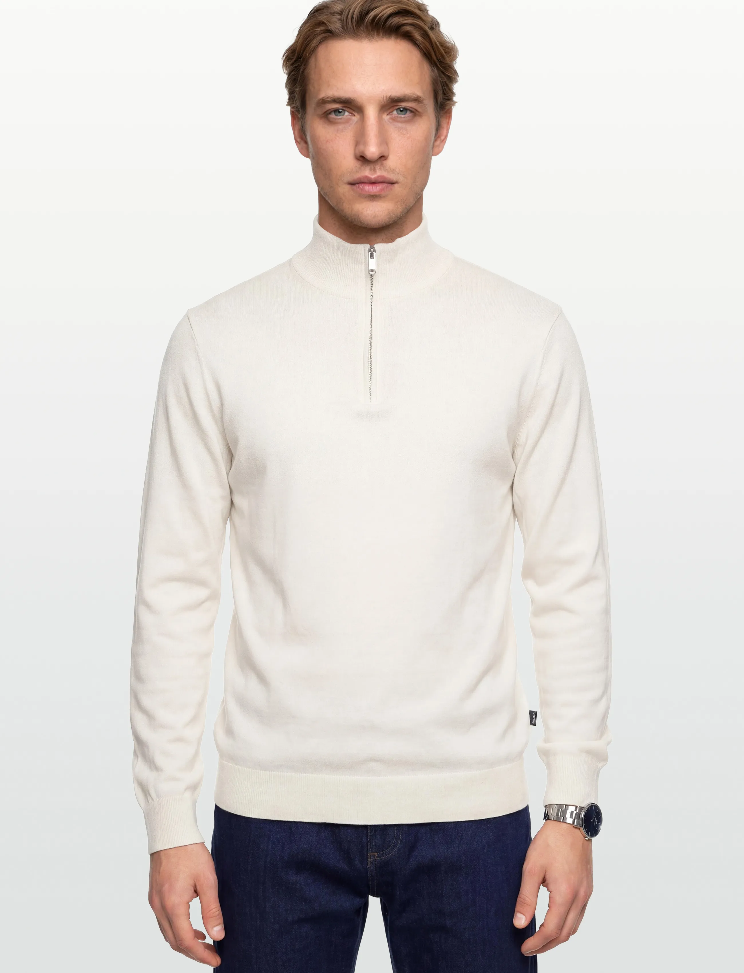 Lindbergh - Half zip with high neck - half zip-tröjor - white - 3