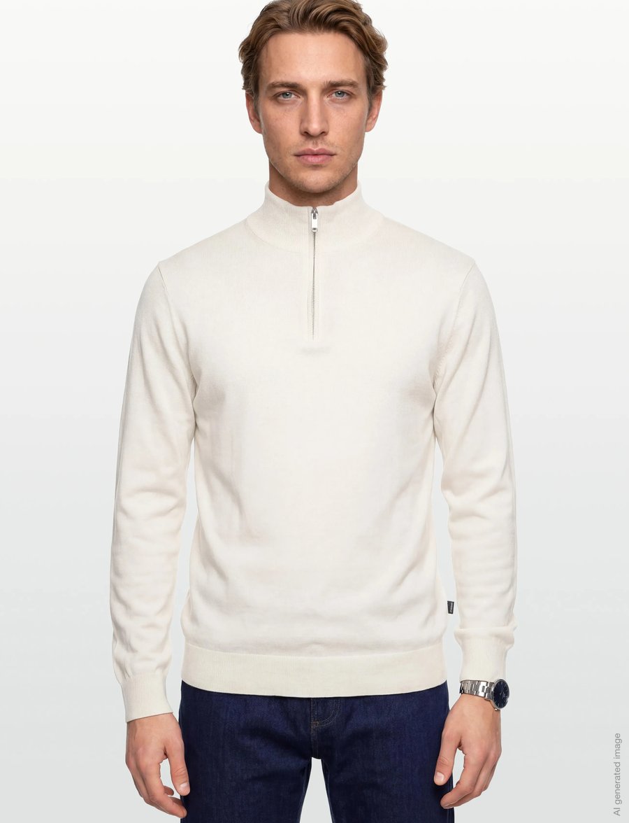 Lindbergh - Half zip with high neck - half zip-tröjor - white - 3