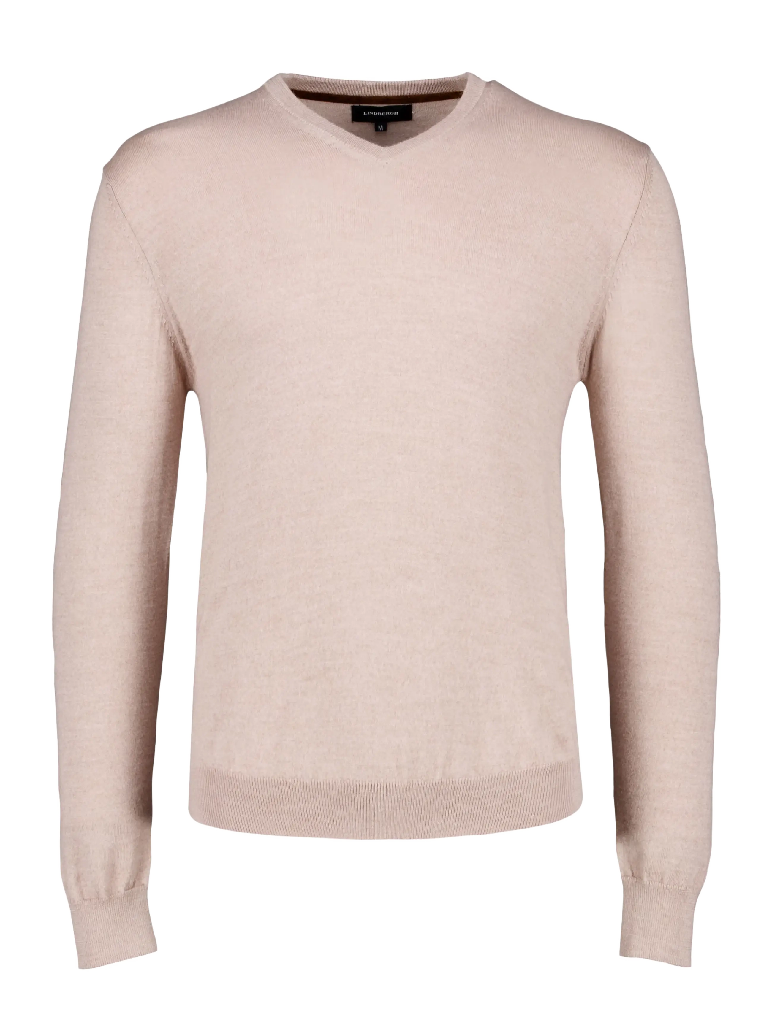 Lindbergh PICO MERINO - Strik med v-hals - BEIGE / beige