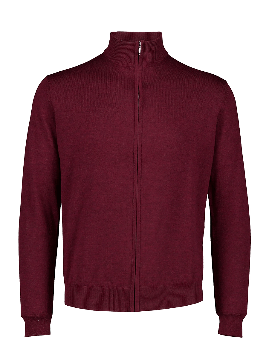 Lindbergh - CHAQUETA CREMALLERA - fullzip strik - dark wine - 1