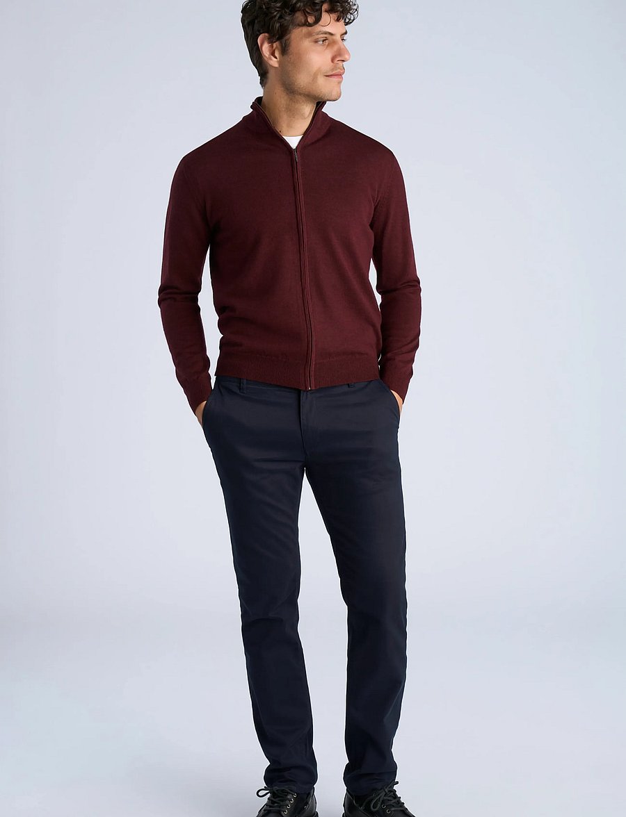 Lindbergh - CHAQUETA CREMALLERA - fullzip strik - dark wine - 0