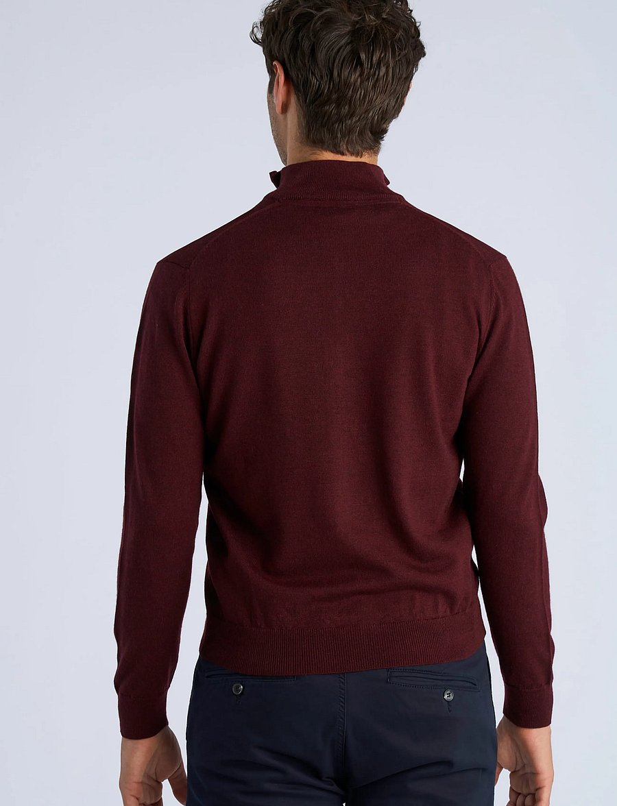 Lindbergh - CHAQUETA CREMALLERA - fullzip strik - dark wine - 4