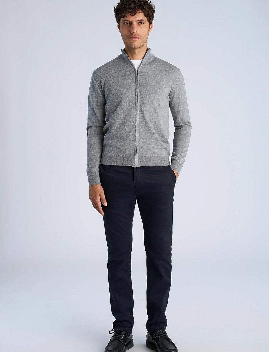 Lindbergh - CHAQUETA CREMALLERA - fullzip strik - light grey - 0