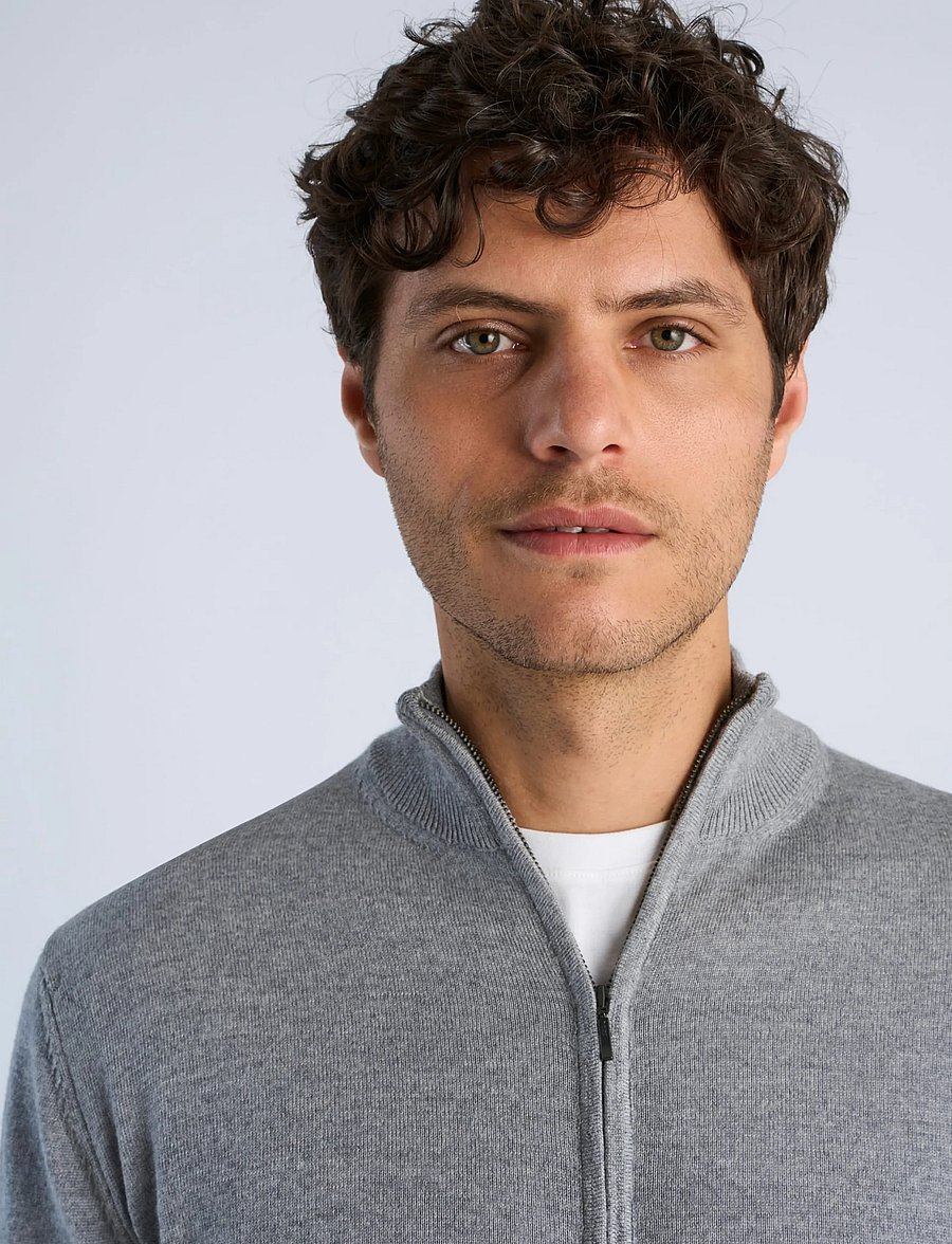 Lindbergh - CHAQUETA CREMALLERA - fullzip strik - light grey - 5