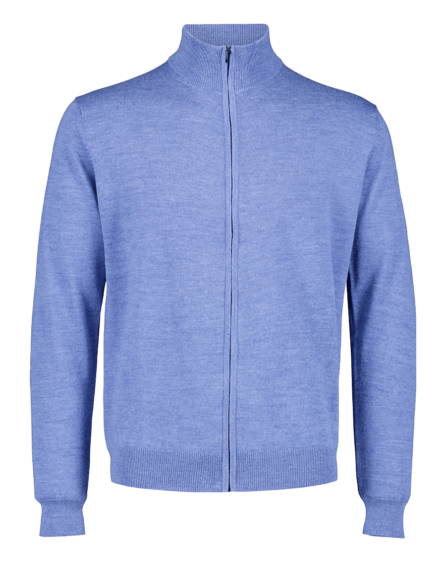 Lindbergh - CHAQUETA CREMALLERA - fullzip strik - mid blue - 1