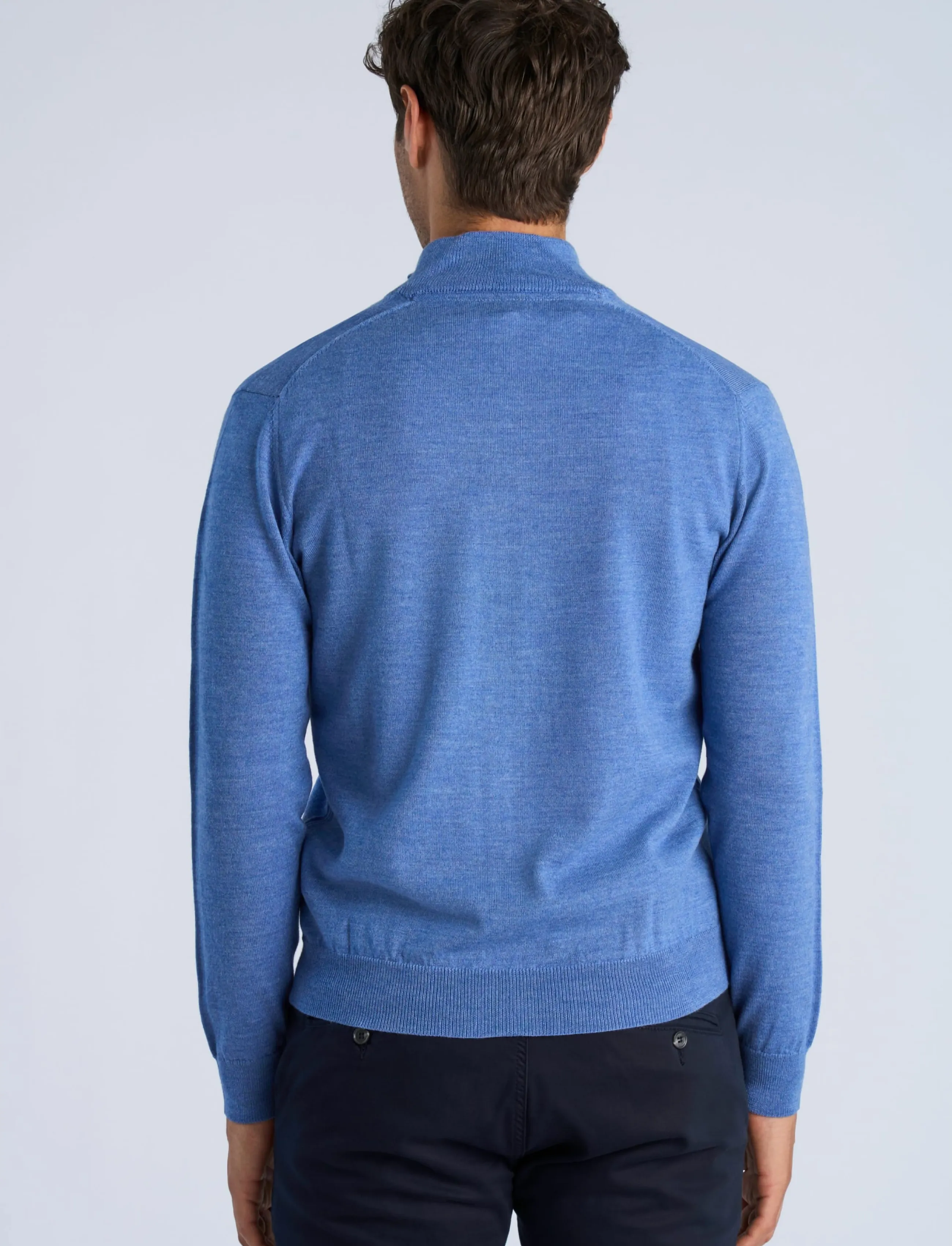 Lindbergh - CHAQUETA CREMALLERA - fullzip strik - mid blue - 4