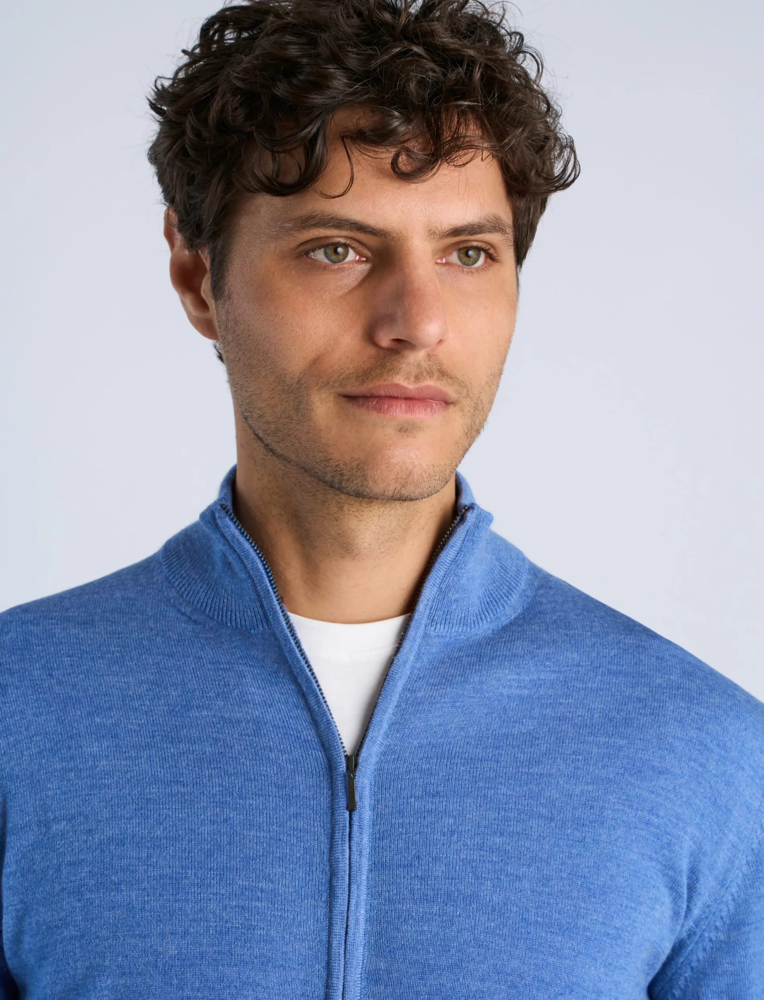 Lindbergh - CHAQUETA CREMALLERA - fullzip strik - mid blue - 5