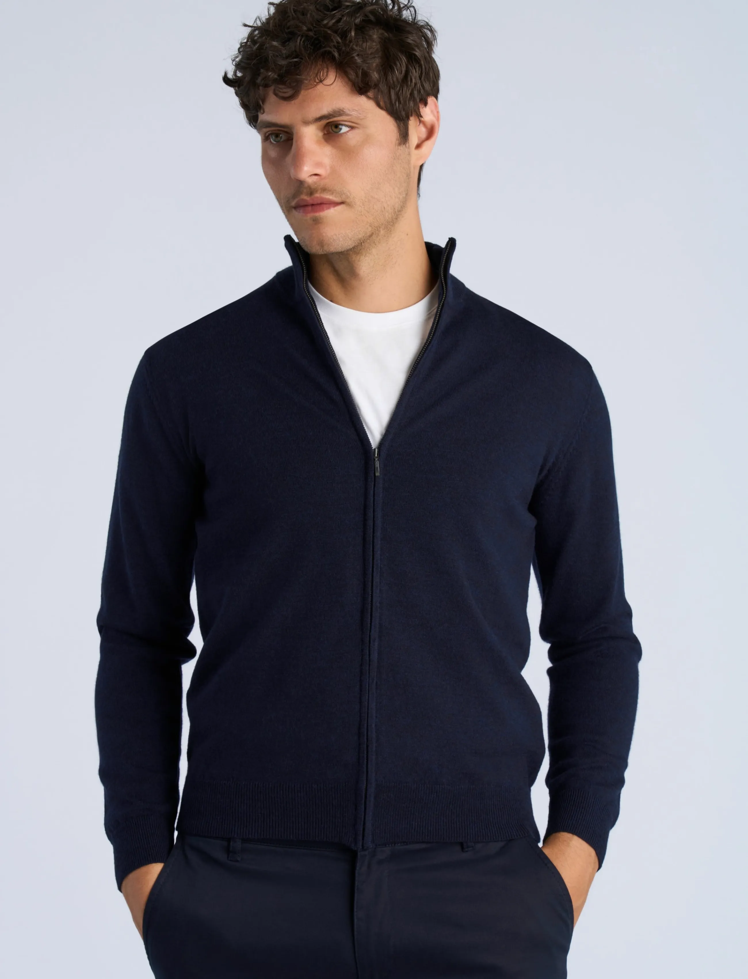 Lindbergh - CHAQUETA CREMALLERA - fullzip strik - navy - 3