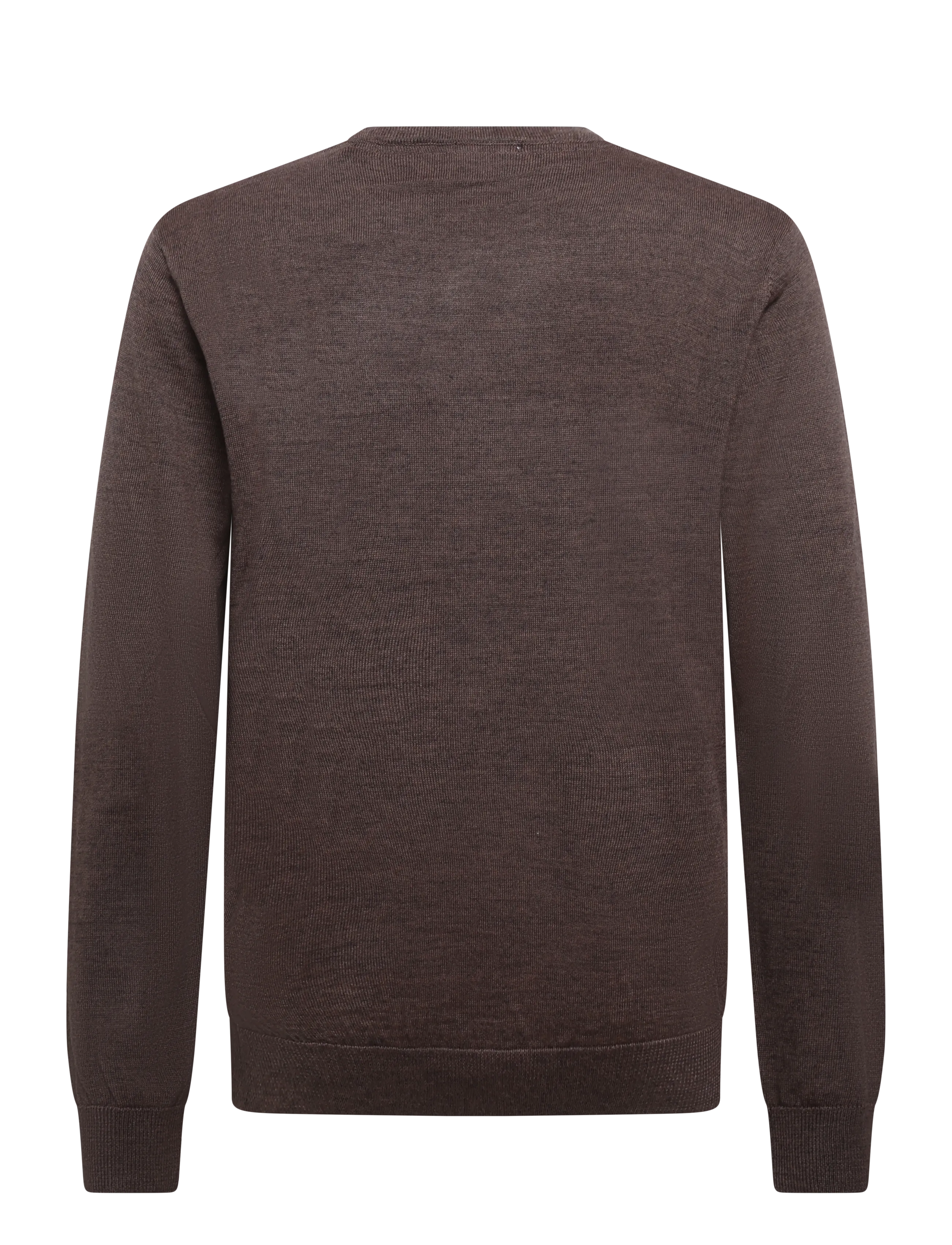 Lindbergh - Merino blend o-neck knit - herbstliche kleidung - dk brown mel - 1