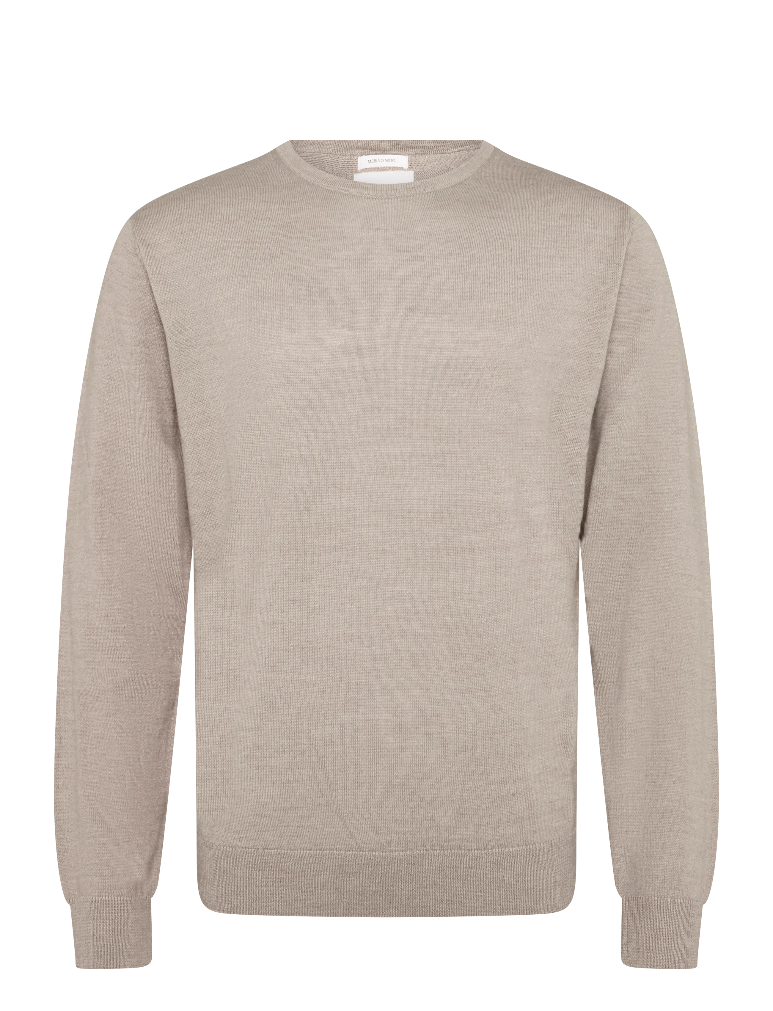 Lindbergh Merino blend o-neck knit - Swetry - DK SAND / beige