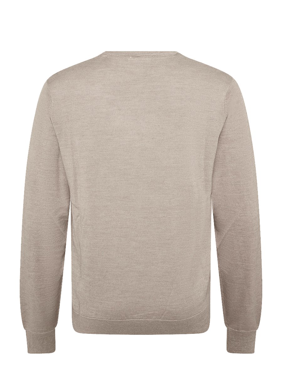 Lindbergh - Merino blend o-neck knit - rudens drabužiai - dk sand - 1