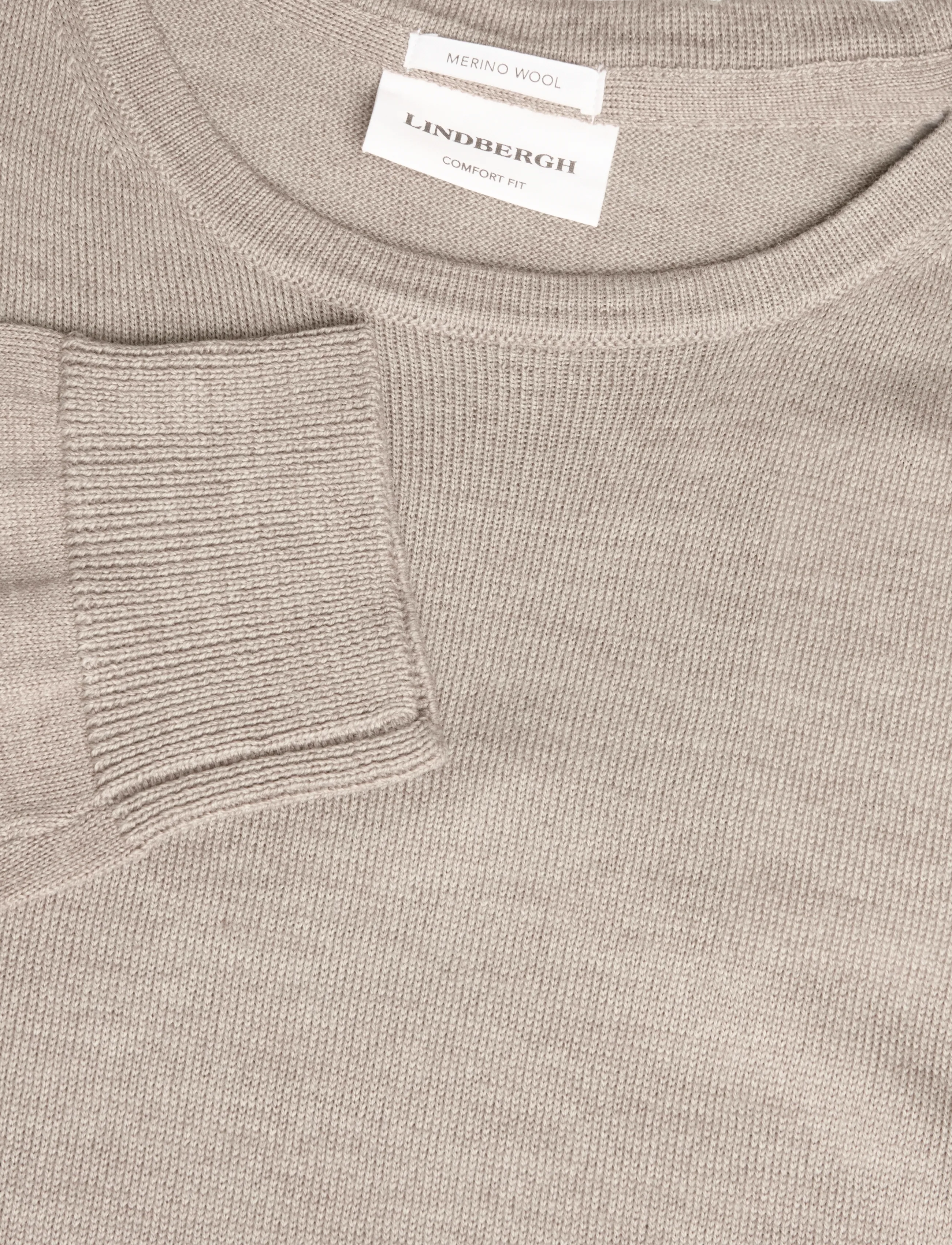 Lindbergh - Merino blend o-neck knit - rudens drabužiai - dk sand - 2
