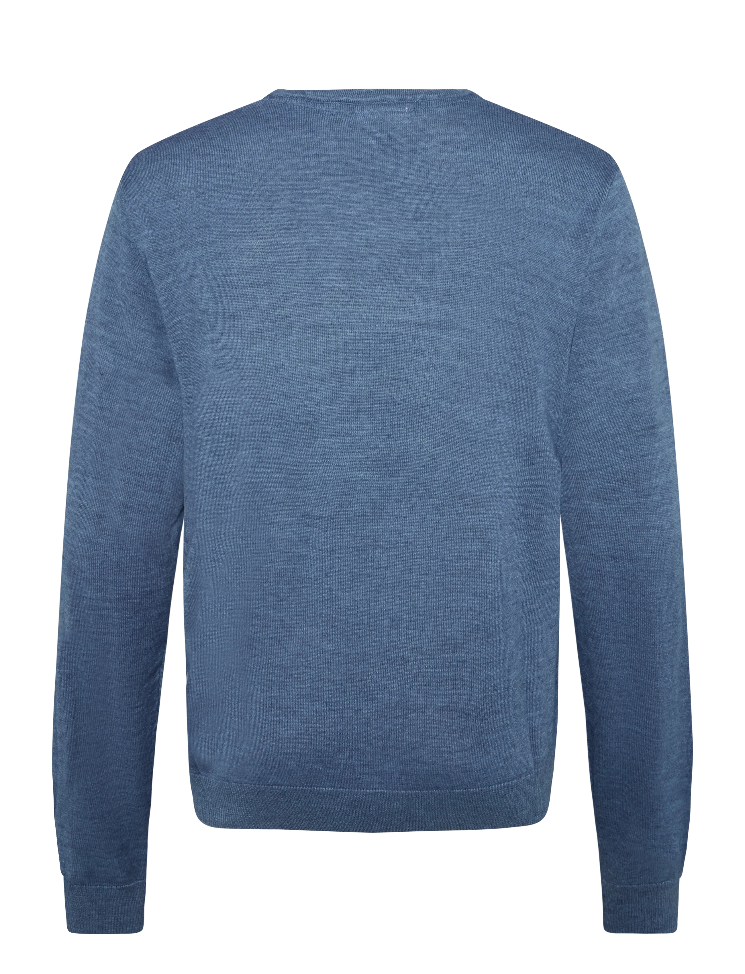 Lindbergh - Merino blend o-neck knit - höstkläder - dusty blue mel - 1