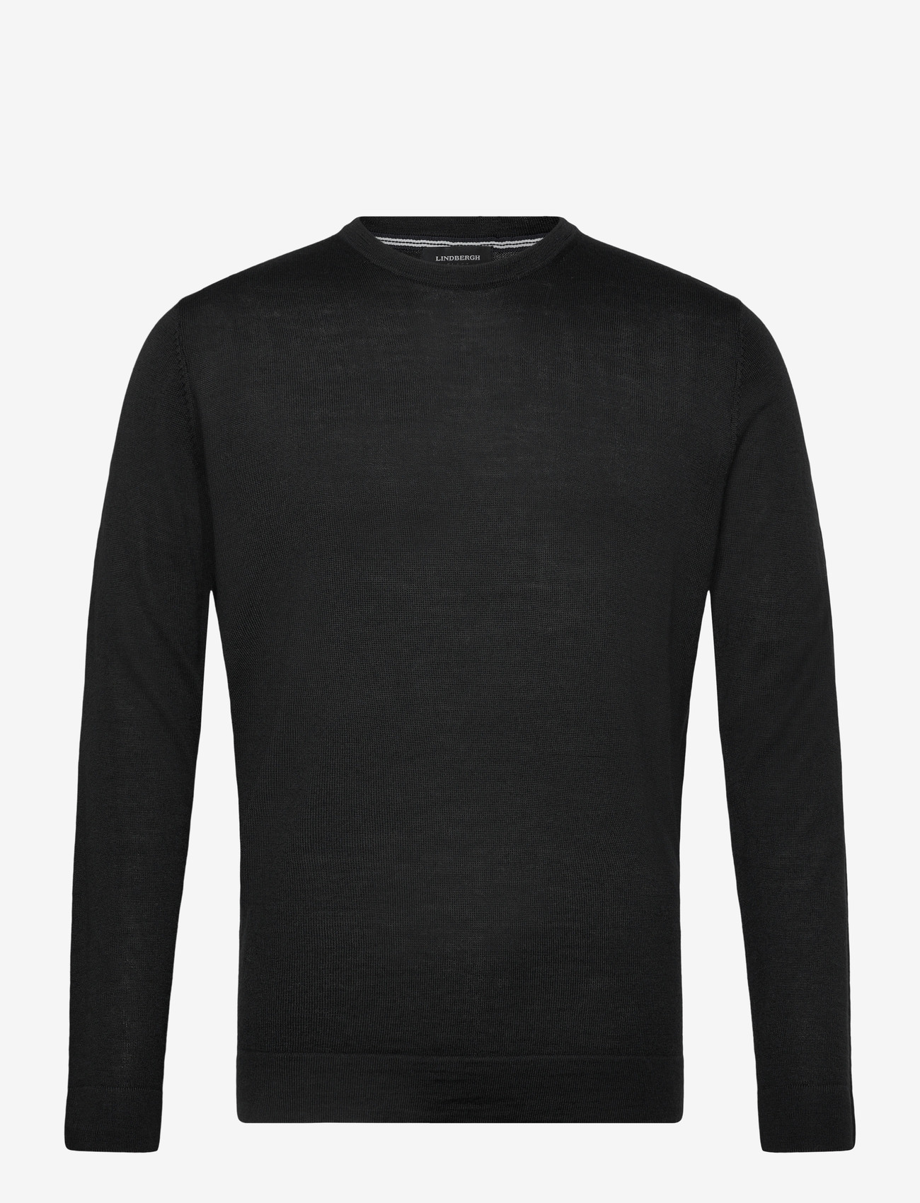 Lindbergh - Merino blend o-neck knit - rundhalsad - black - 0