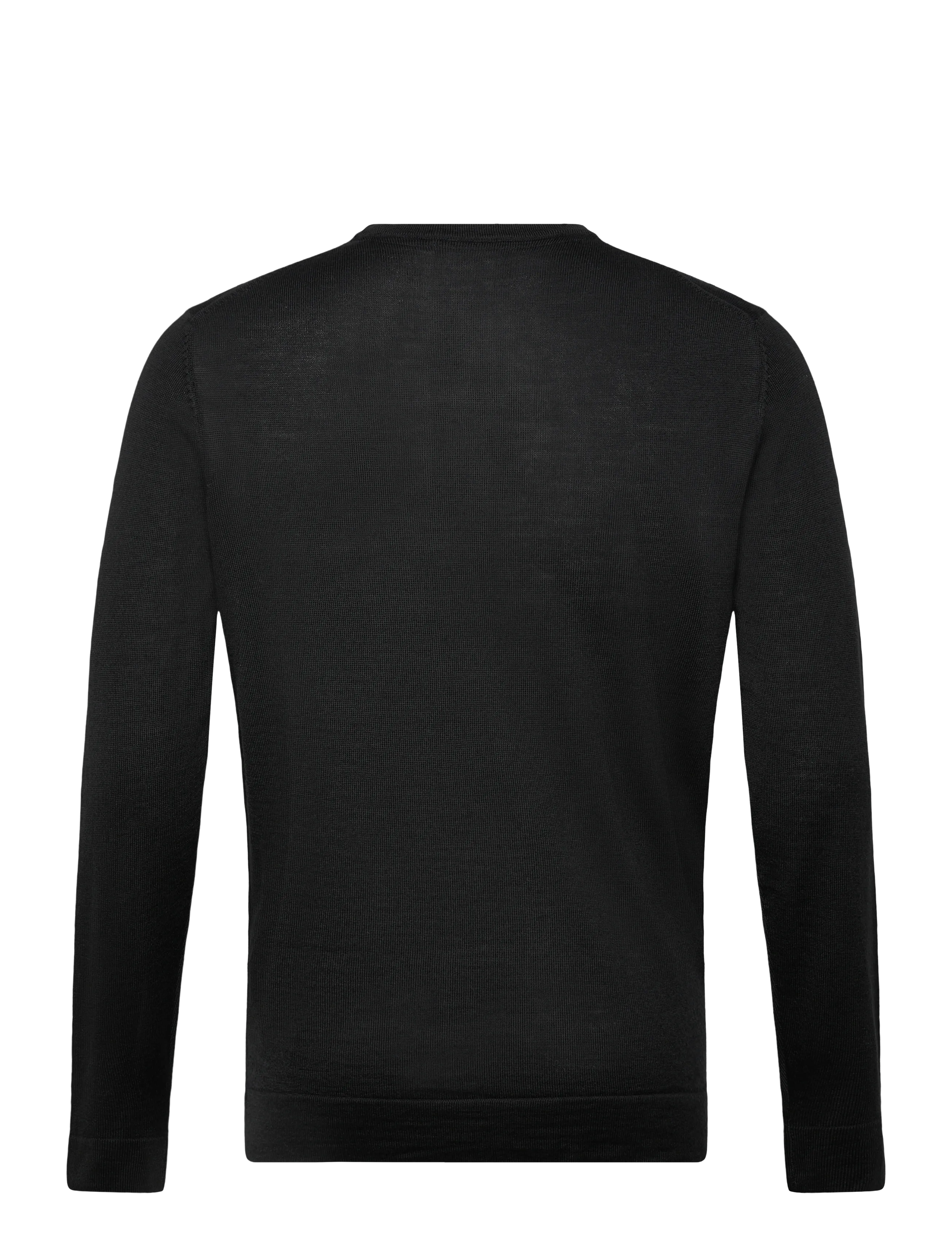 Lindbergh - Merino blend o-neck knit - rund hals - black - 1