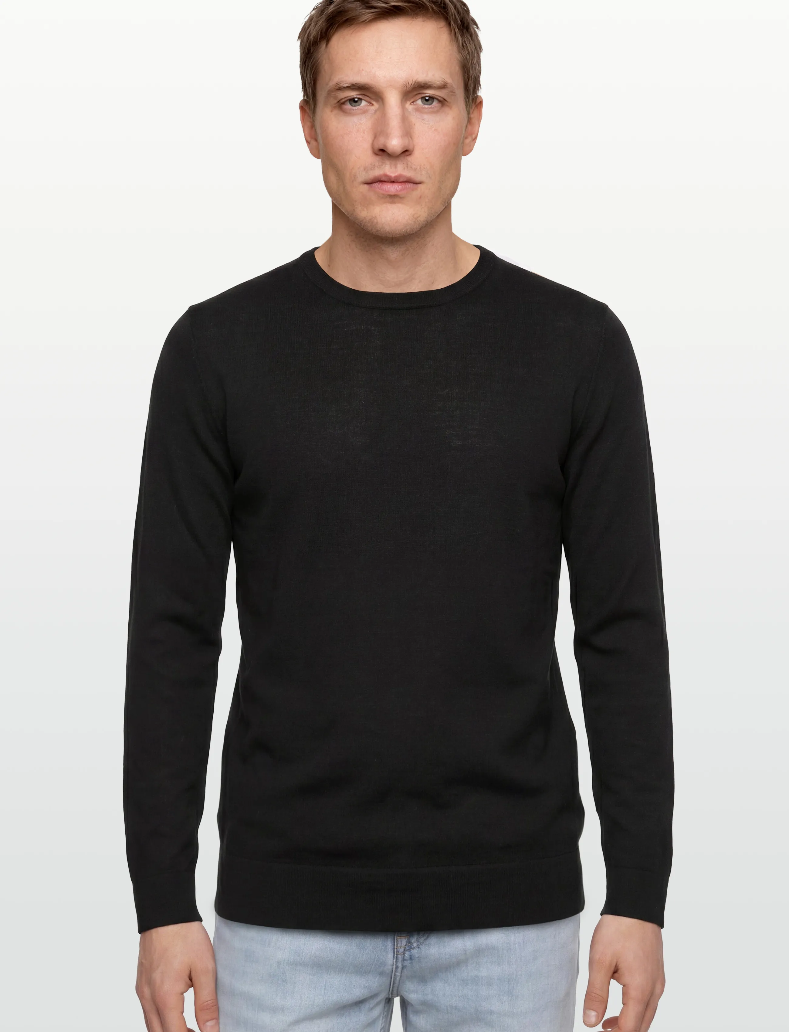 Lindbergh - Merino blend o-neck knit - trøjer - black - 3
