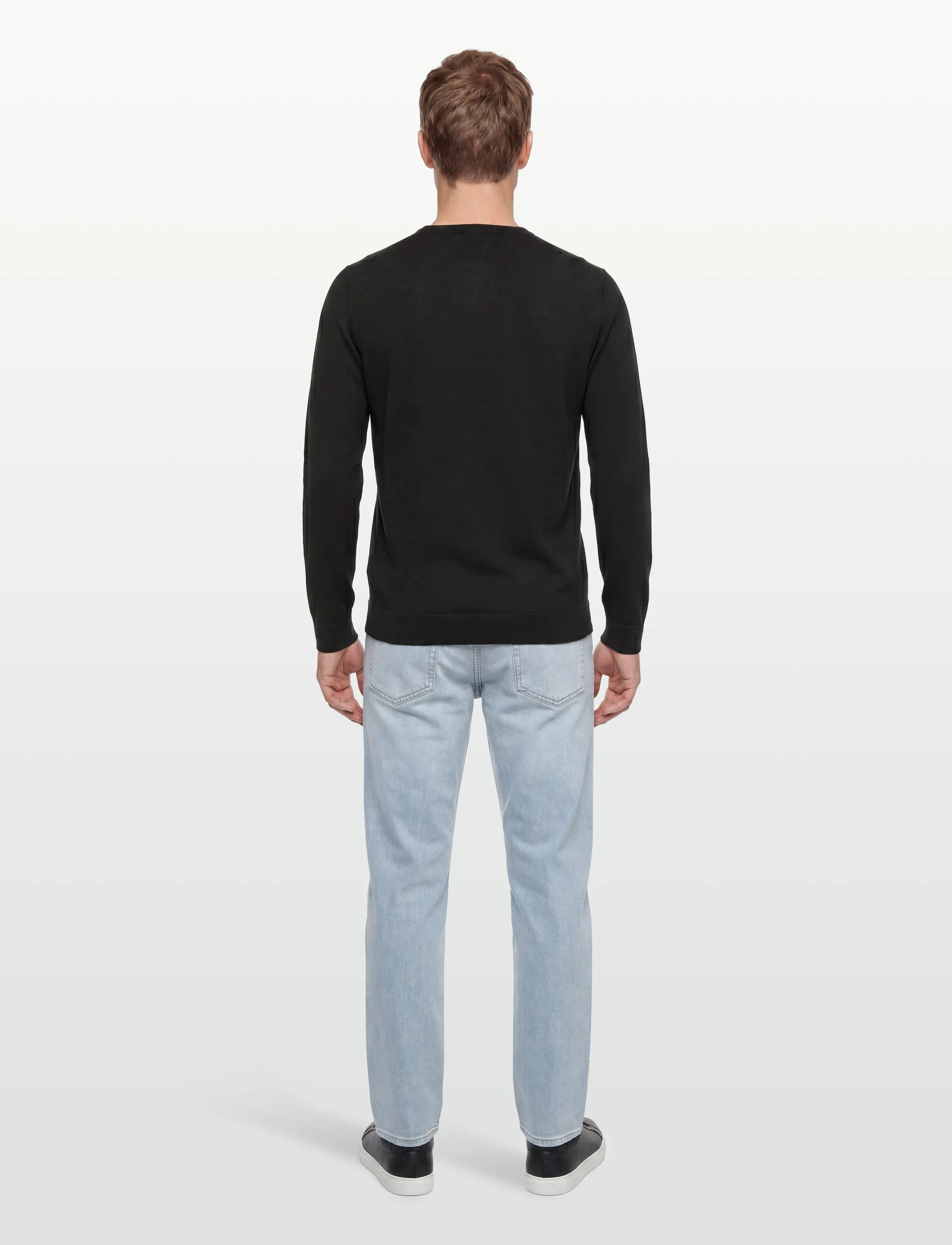 Lindbergh - Merino blend o-neck knit - trøjer - black - 4