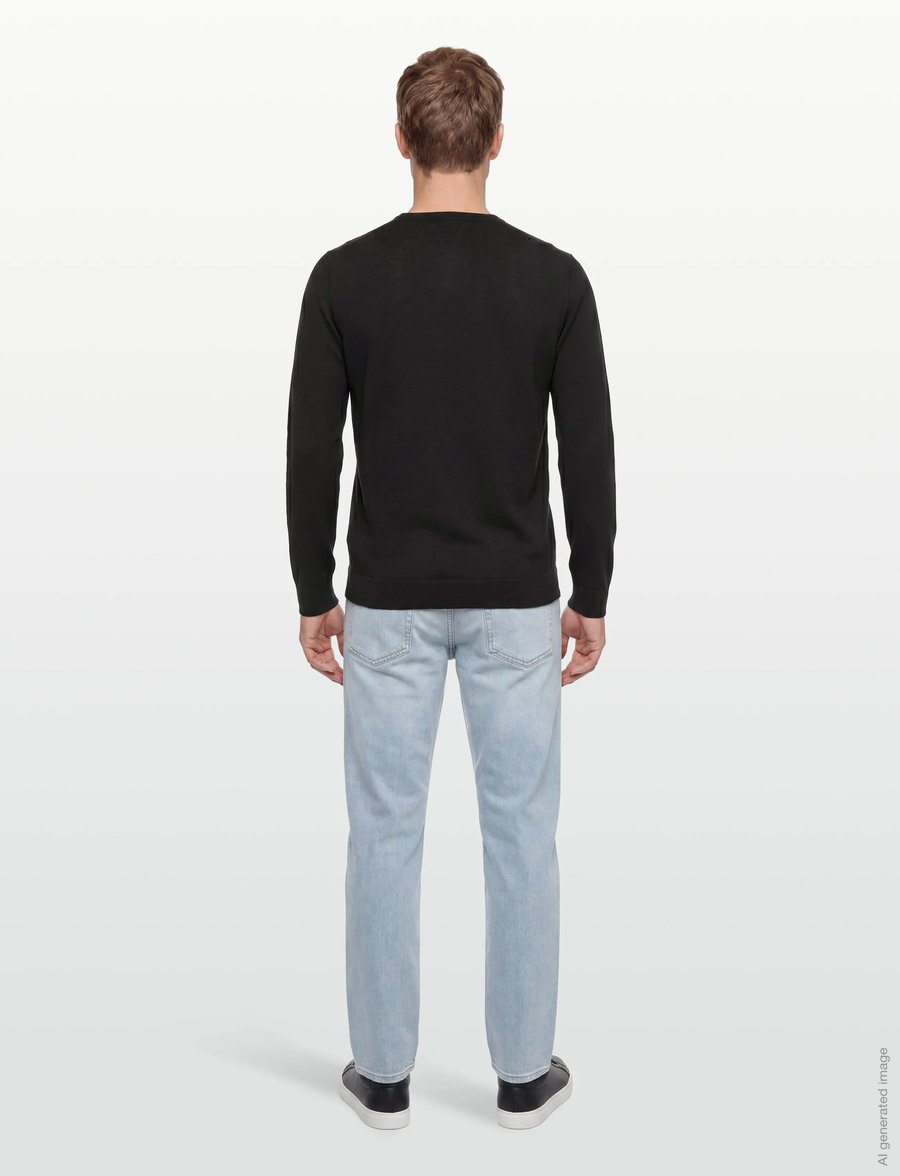 Lindbergh - Merino blend o-neck knit - rundhals - black - 4