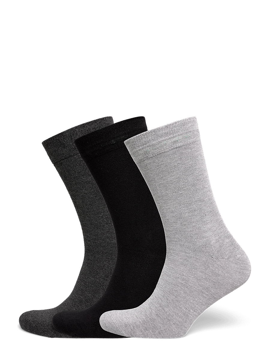 Lindbergh - 3 pk bamboo sock - sokker - black grey - 0