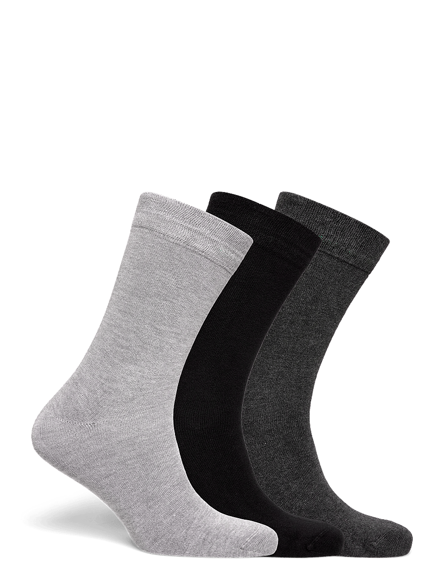 Lindbergh - 3 pk bamboo sock - sokker - black grey - 1