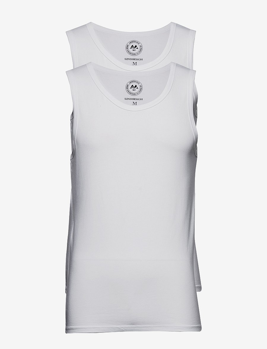 Lindbergh - 2 pack bamboo tank top - tank tops - white - 0