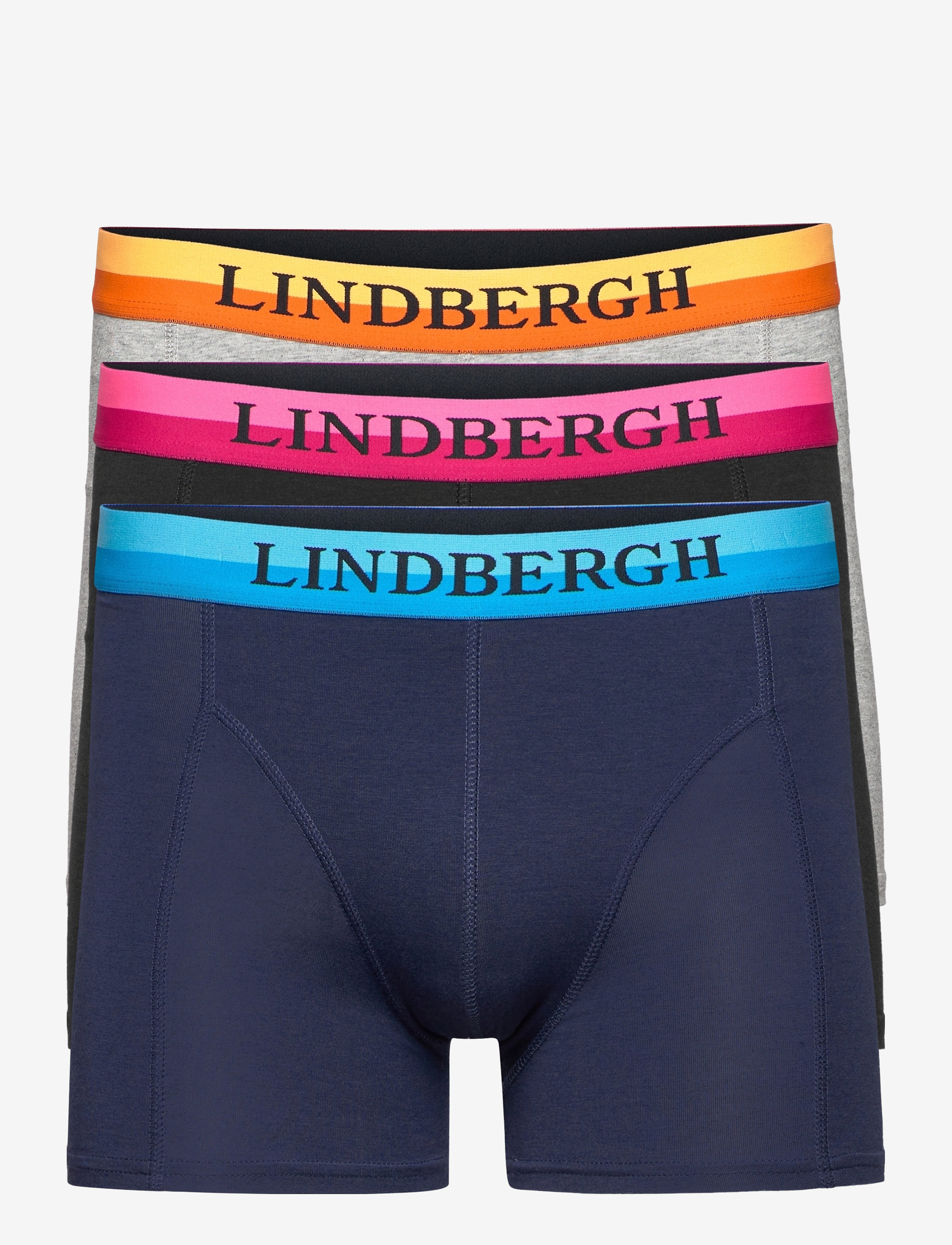 Lindbergh Neon waistband bamboo boxers 3-pack - Underkläder - MIXED / blue