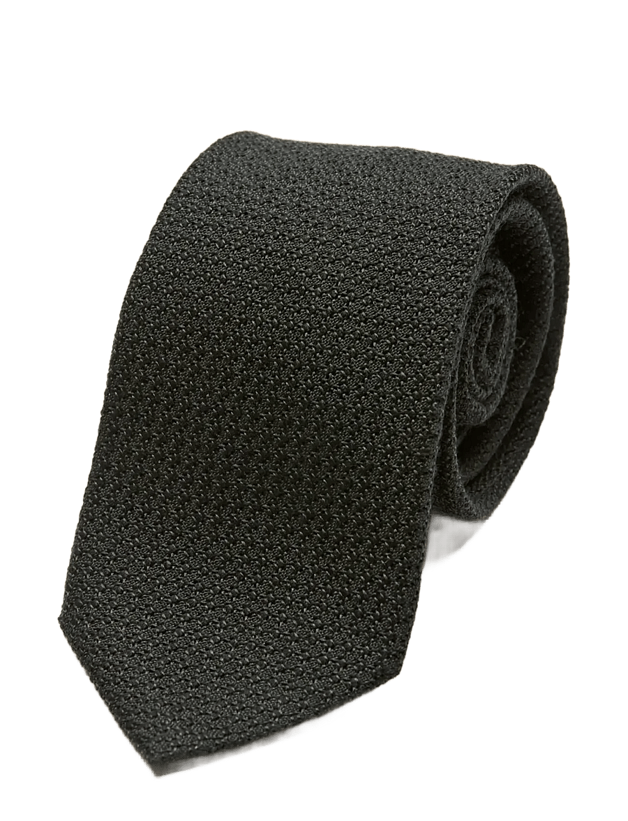 Lindbergh - Unlined grenadine tie 7,5 cm - ties - black - 0