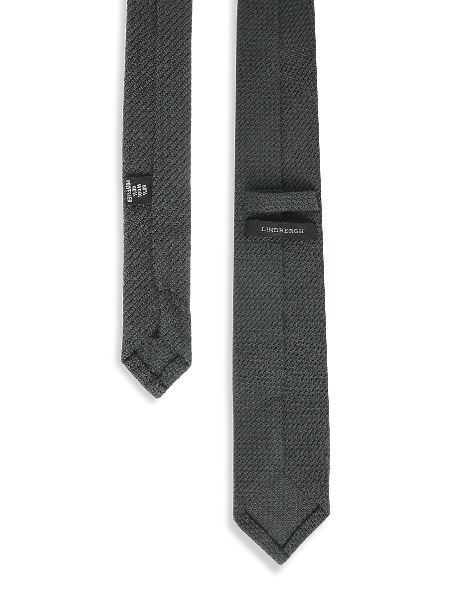 Lindbergh - Unlined grenadine tie 7,5 cm - ties - dk green - 1