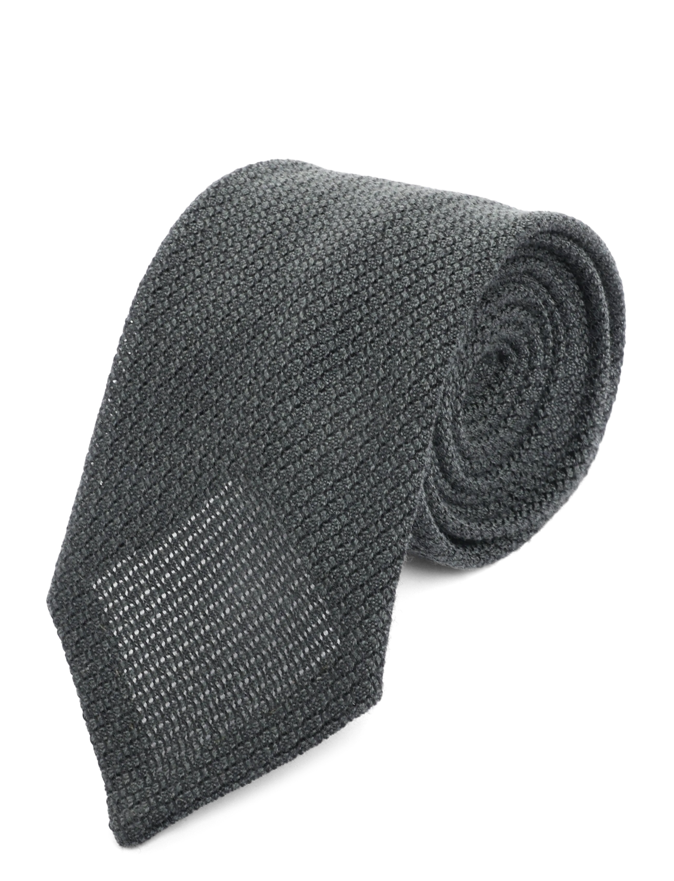 Lindbergh - Unlined grenadine tie 7,5 cm - ties - dk green - 2
