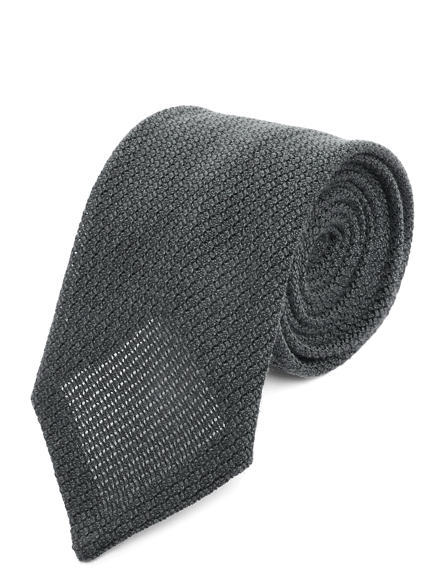 Lindbergh - Unlined grenadine tie 7,5 cm - ties - dk green - 2