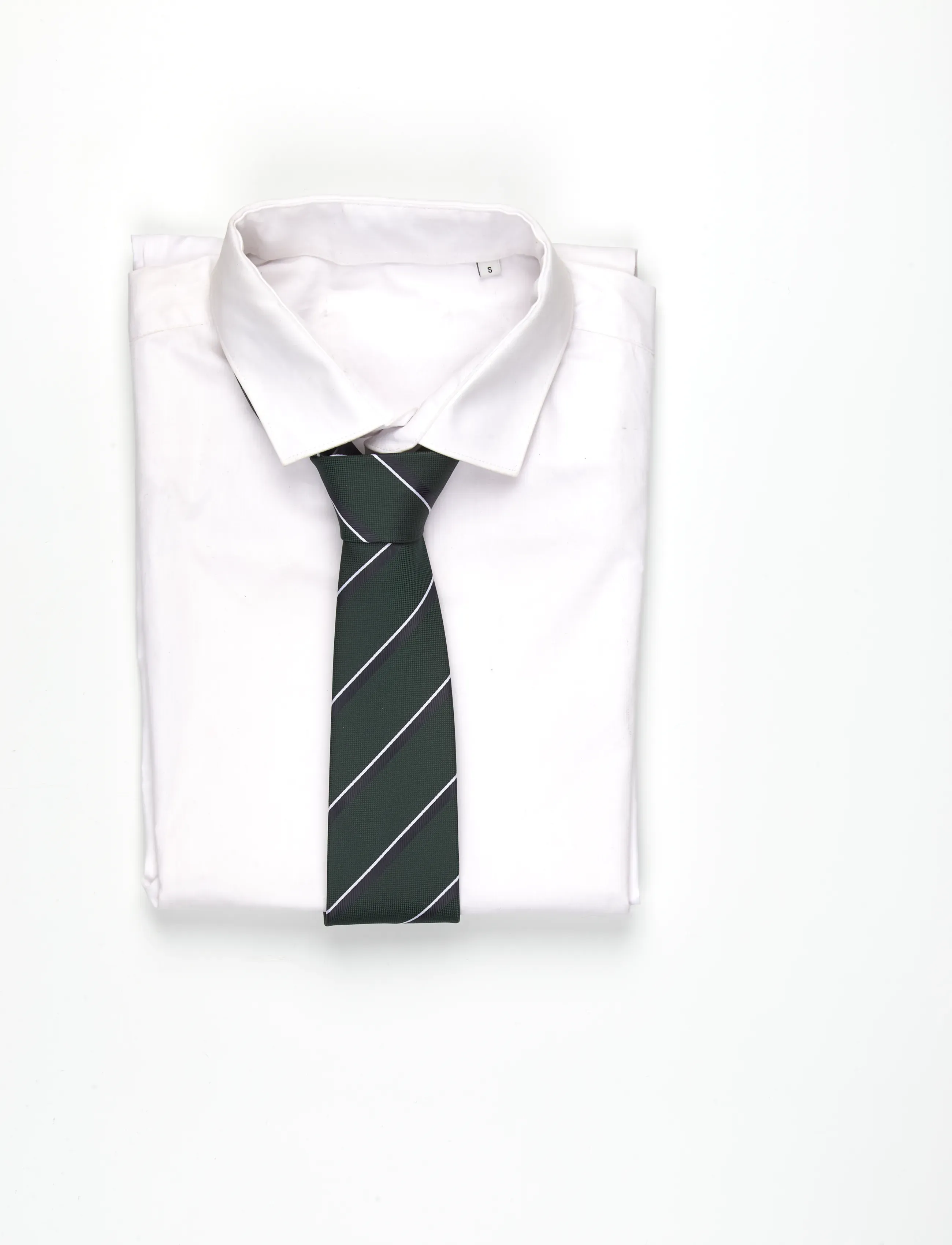 Lindbergh - Polyester tie with stripe 7 cm - slips - dk green - 1