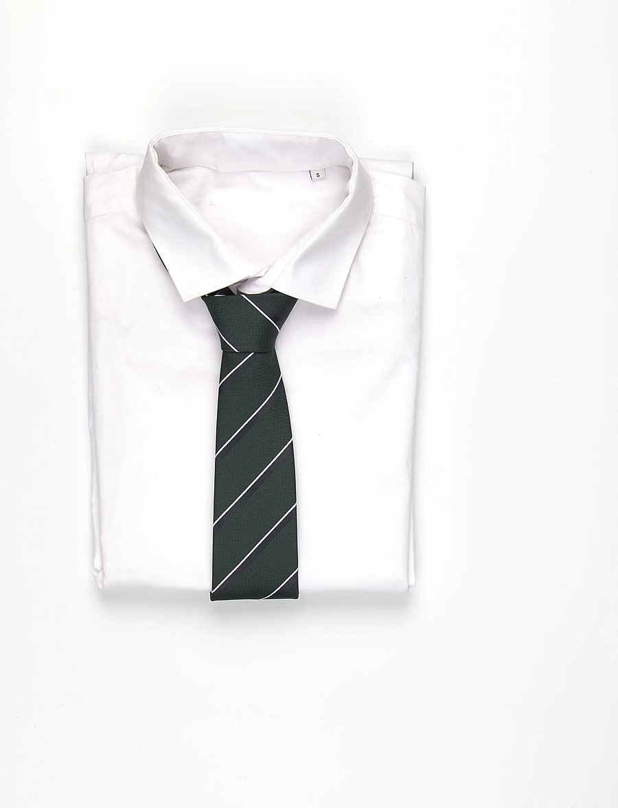 Lindbergh - Polyester tie with stripe 7 cm - slips - dk green - 1