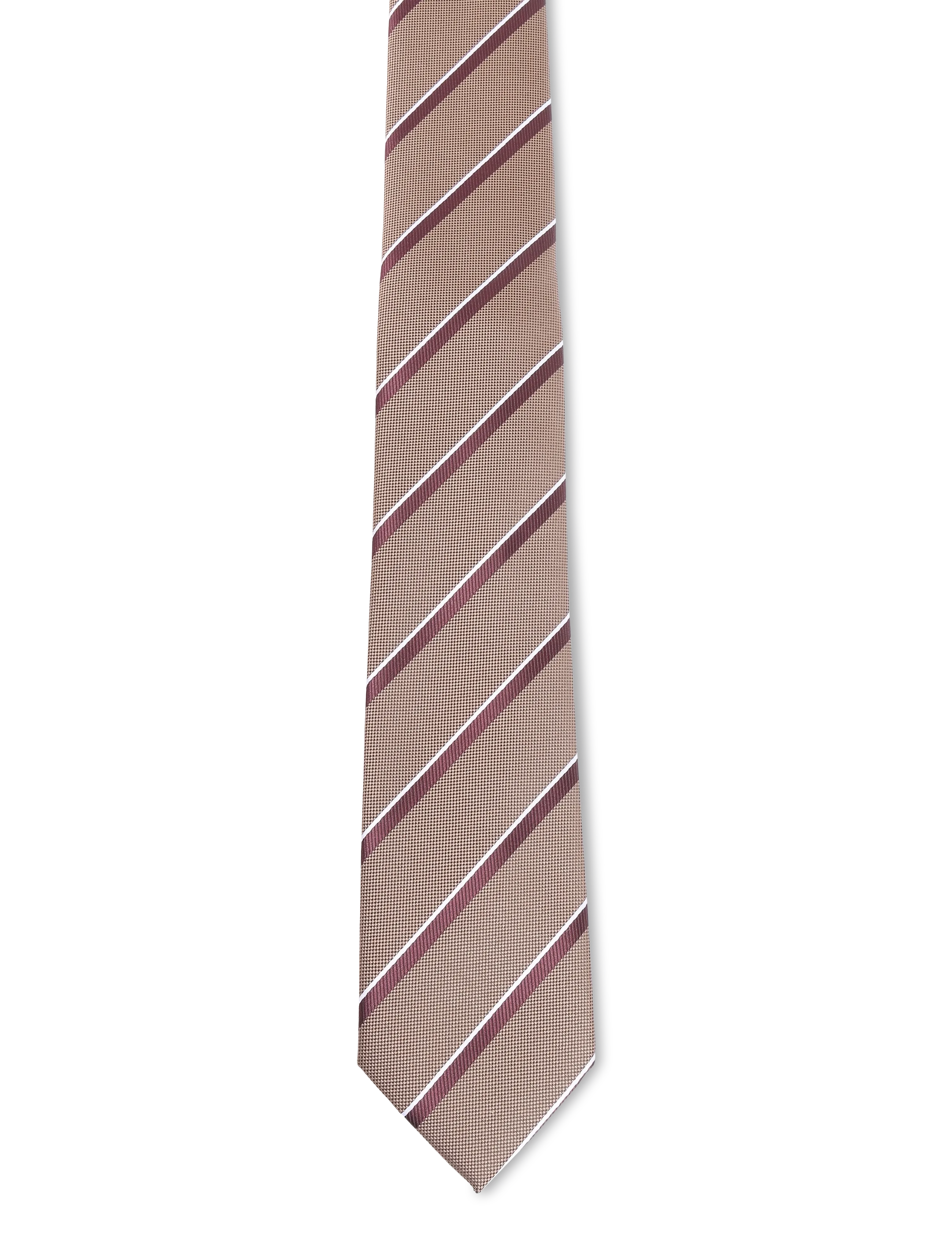 Lindbergh Polyester tie with stripe 7 cm - Kollektioner - DK SAND / beige