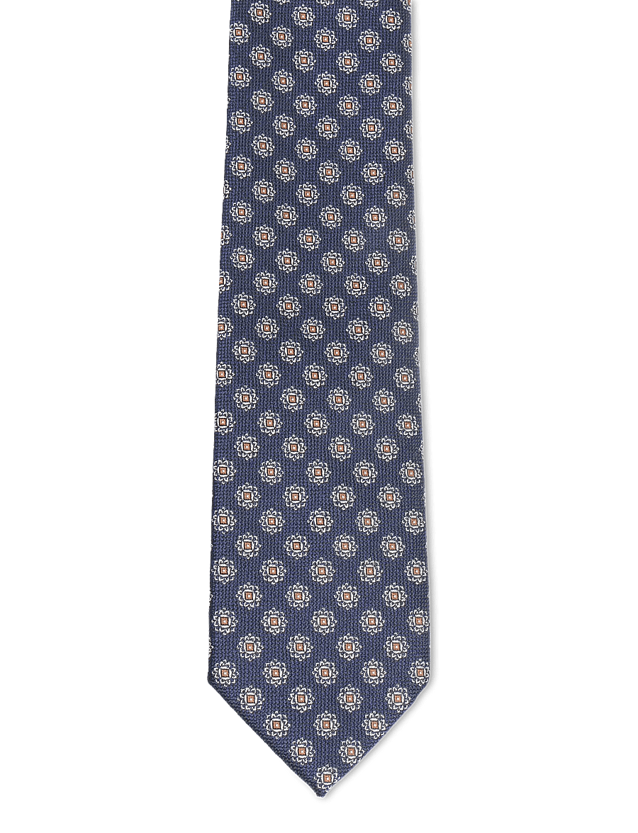 Lindbergh - Polyester tie with pattern 7 cm - slipsar - dk blue - 0