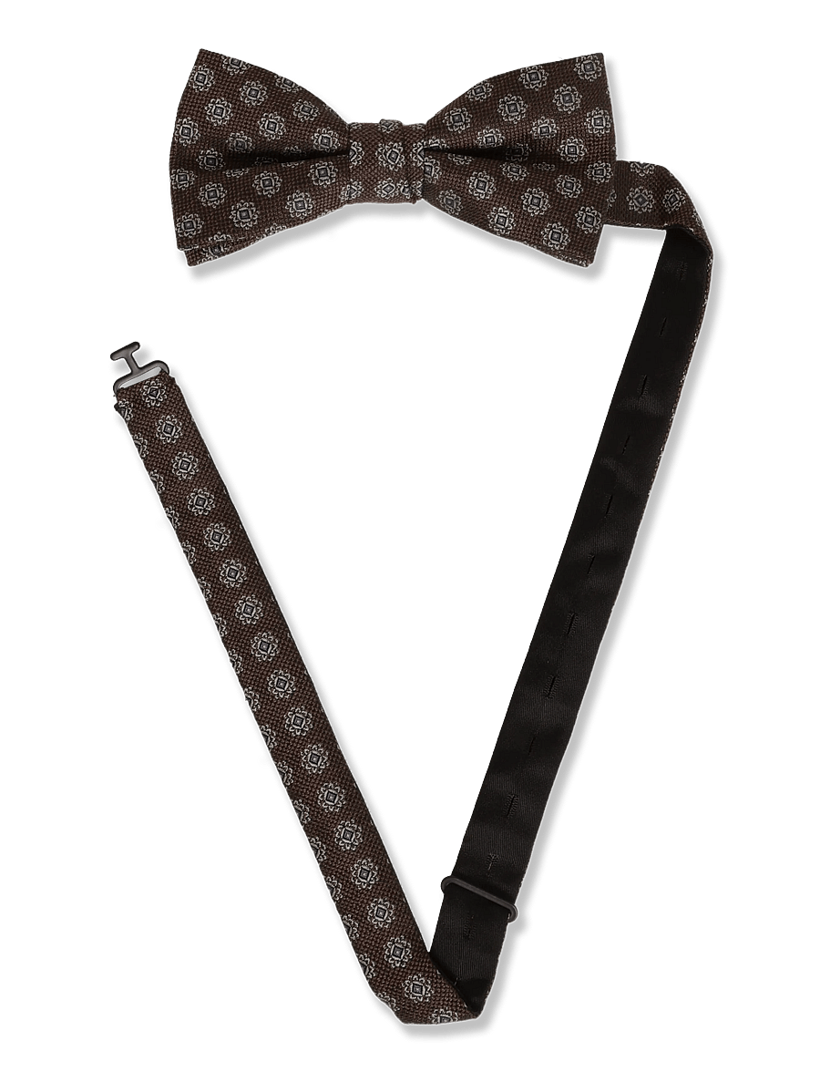 Lindbergh - Bow tie with pattern - fliegen - brown - 3